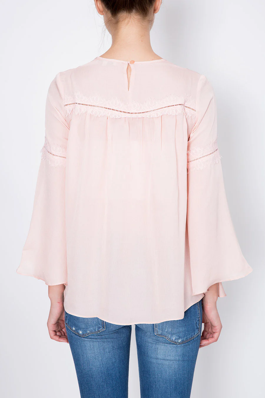 Crepe Top with Lace Trimming - Image 3