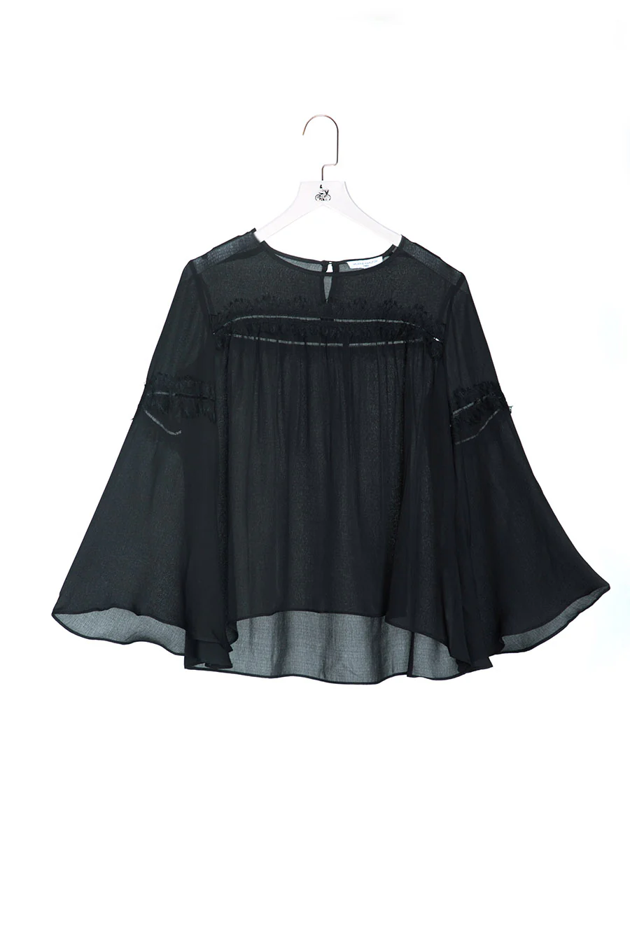 Crepe Top with Lace Trimming - Image 6