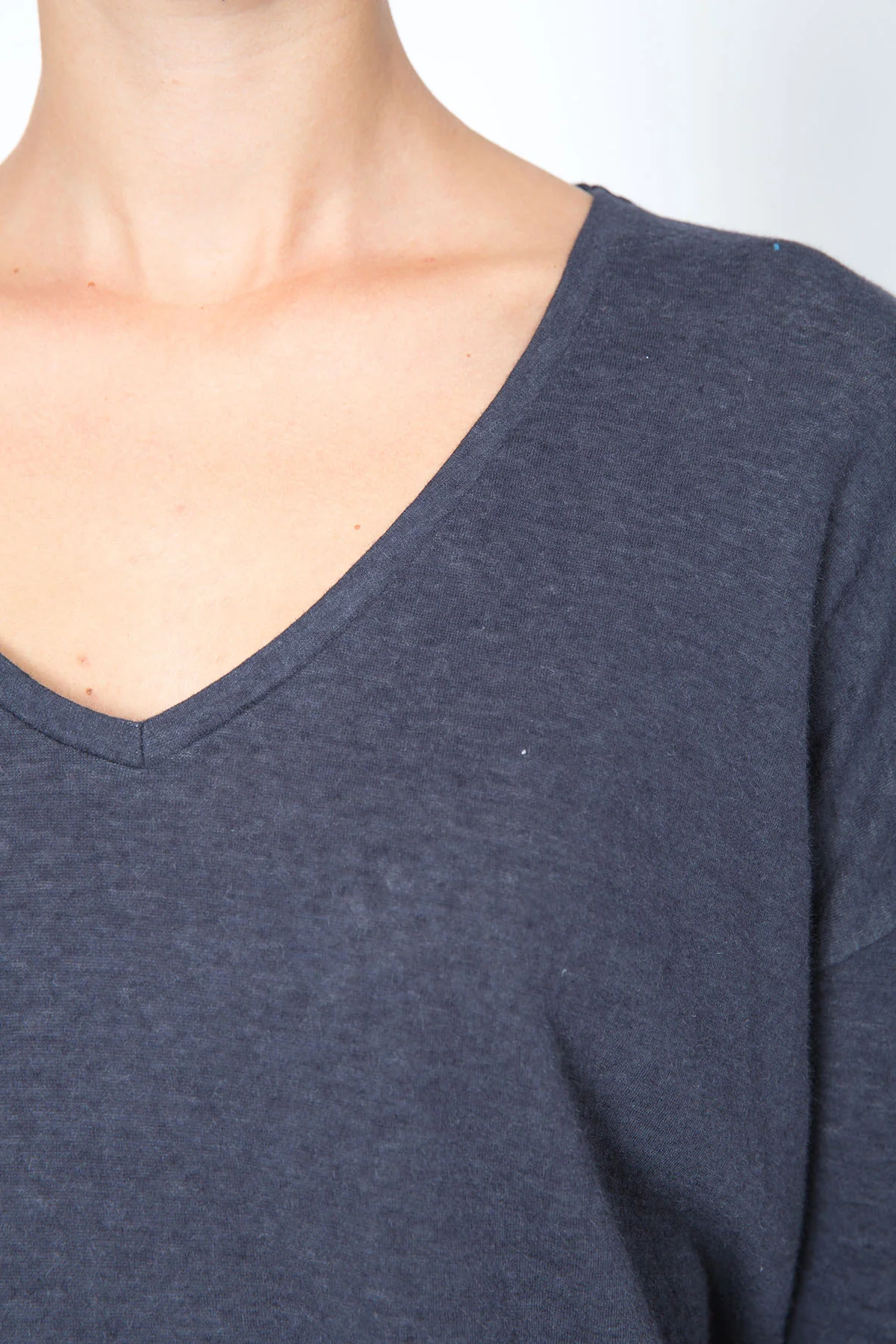 Deep Neck T-shirt with Long Sleeves - Image 4