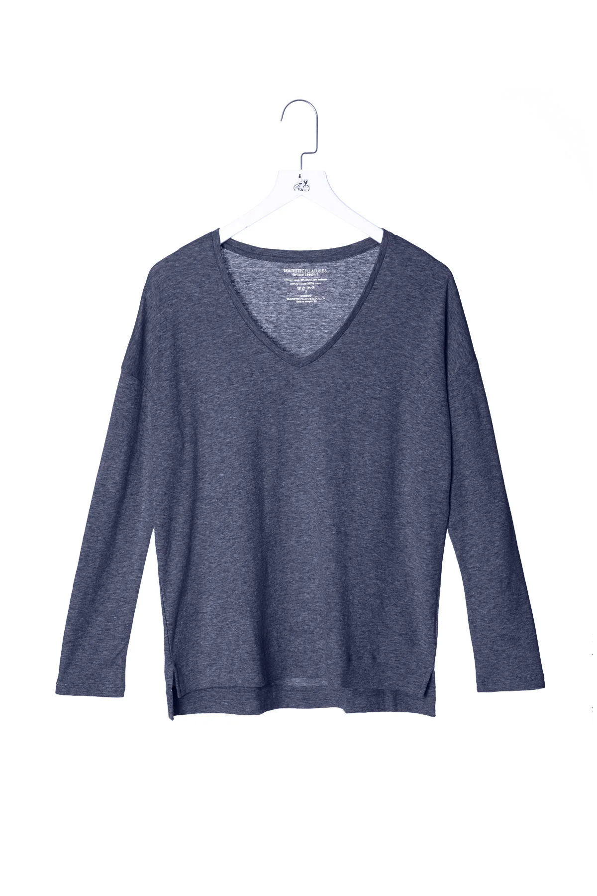 Deep Neck T-shirt with Long Sleeves - Image 5