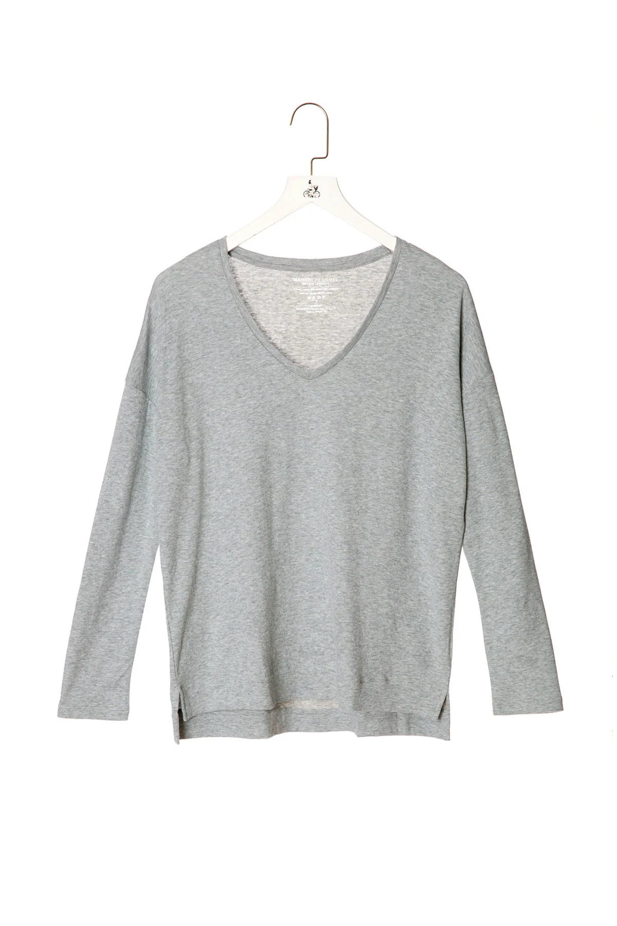 Deep Neck T-shirt with Long Sleeves - Image 6