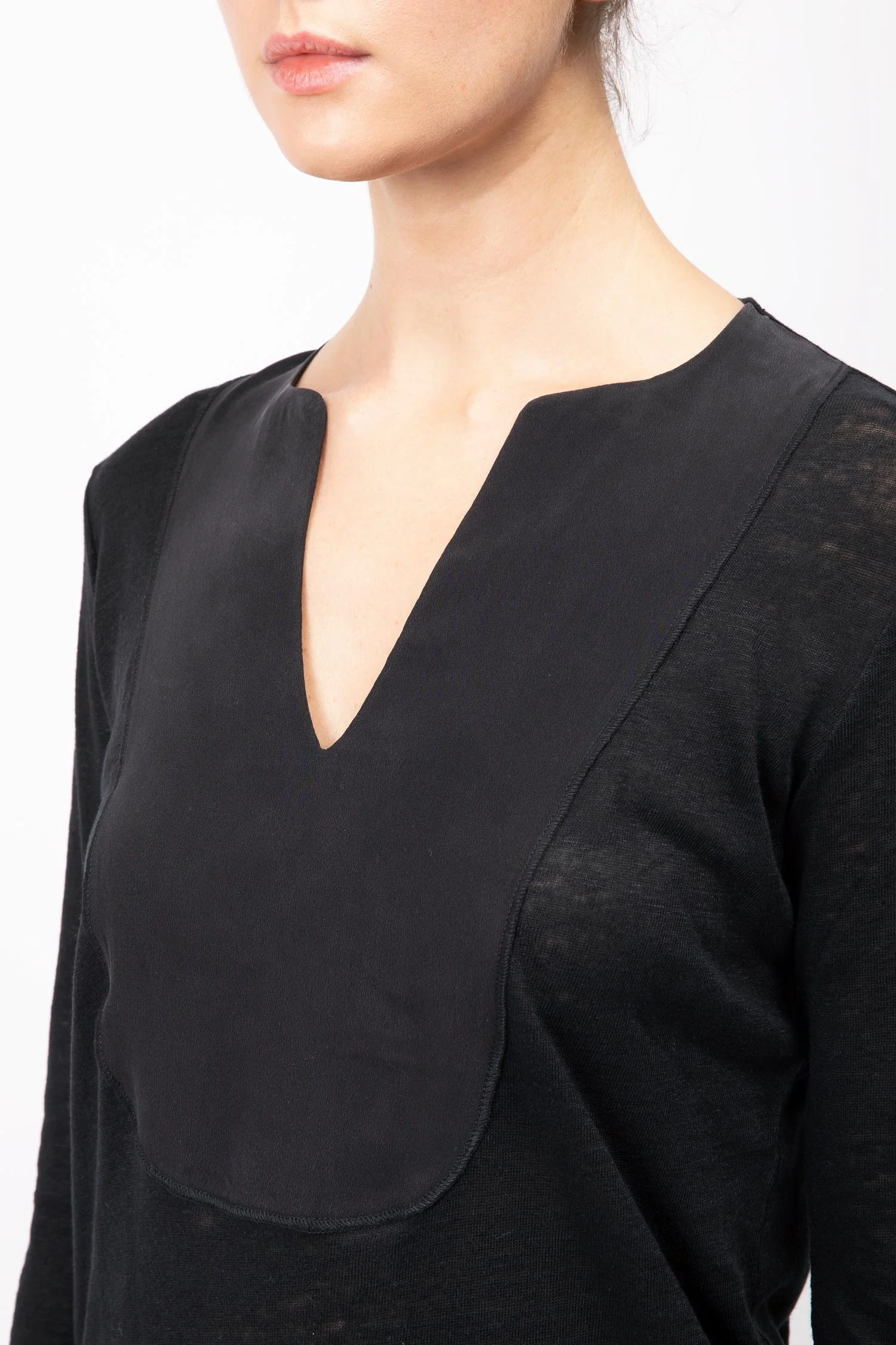 Linen Top With Contrasting Panel - Image 3