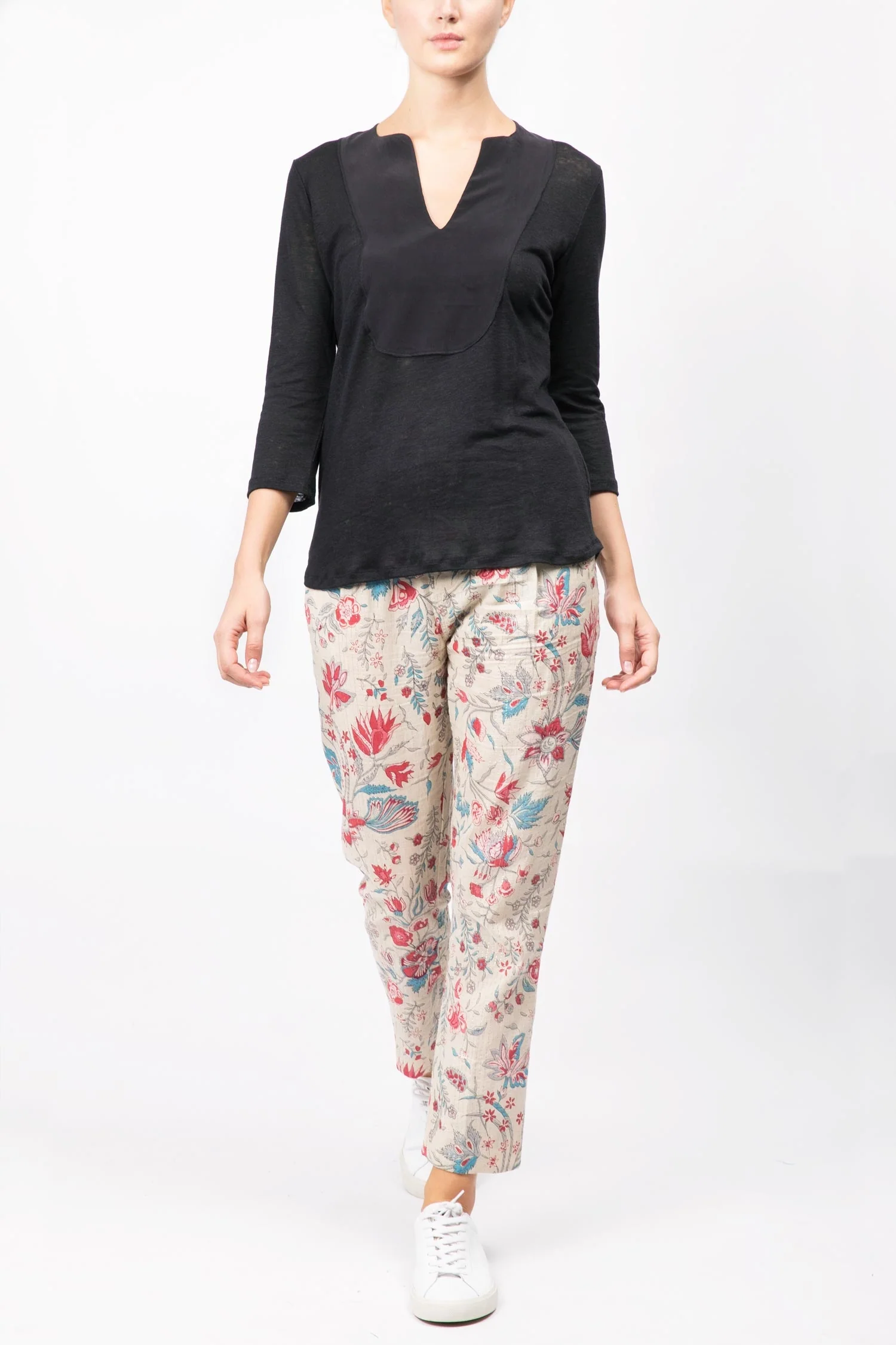 Linen Top With Contrasting Panel - Image 4