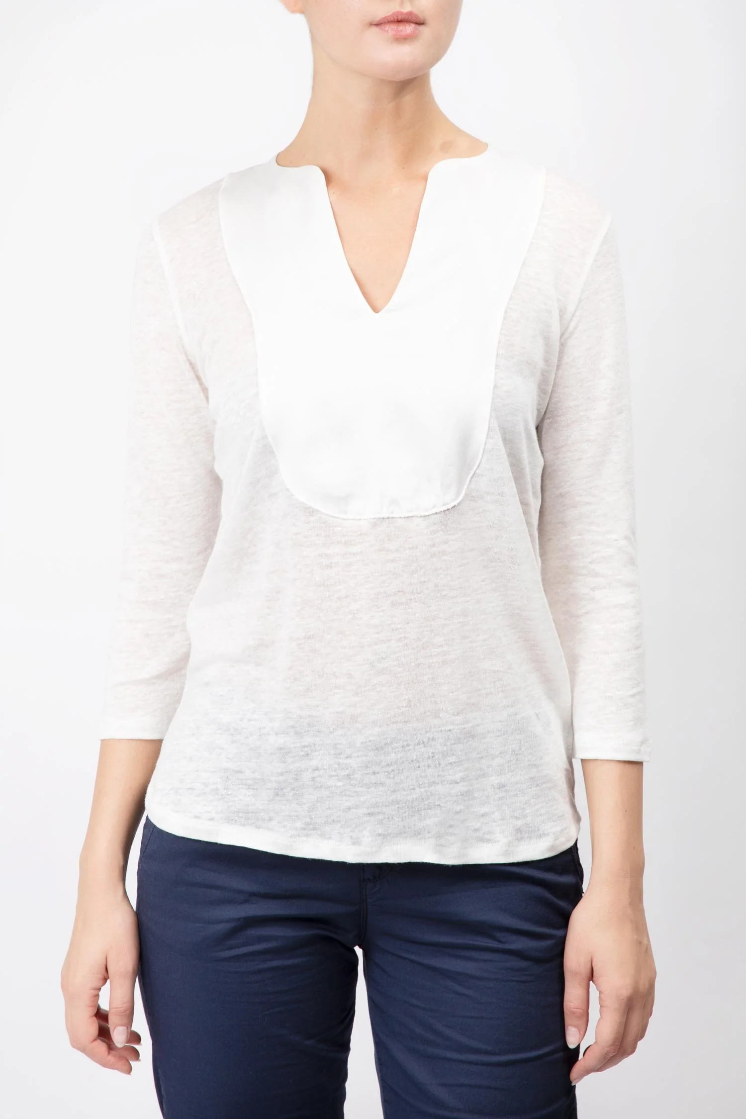 Linen Top With Contrasting Panel - Image 5