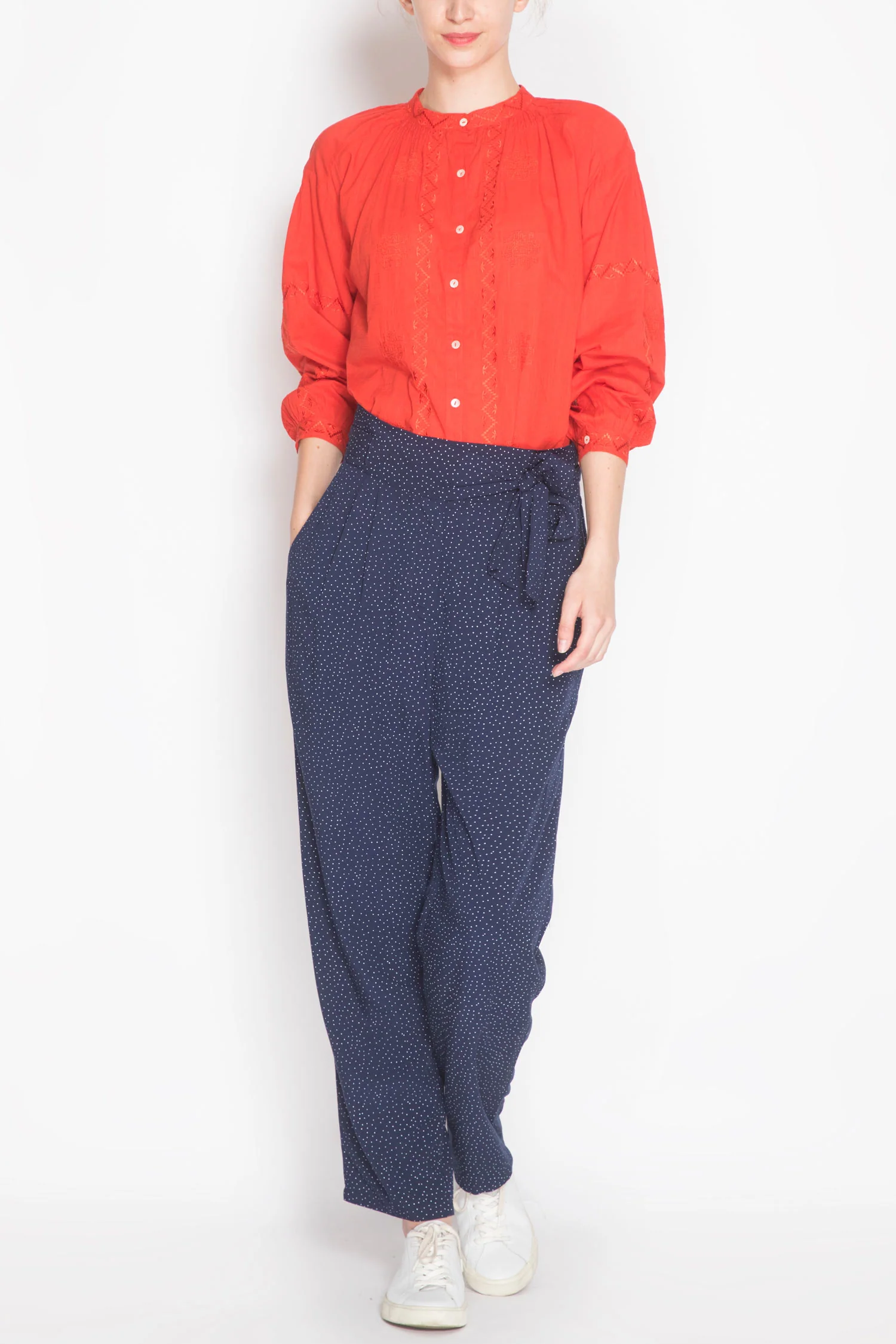 Long-sleeve Embroidered Blouse - Image 4