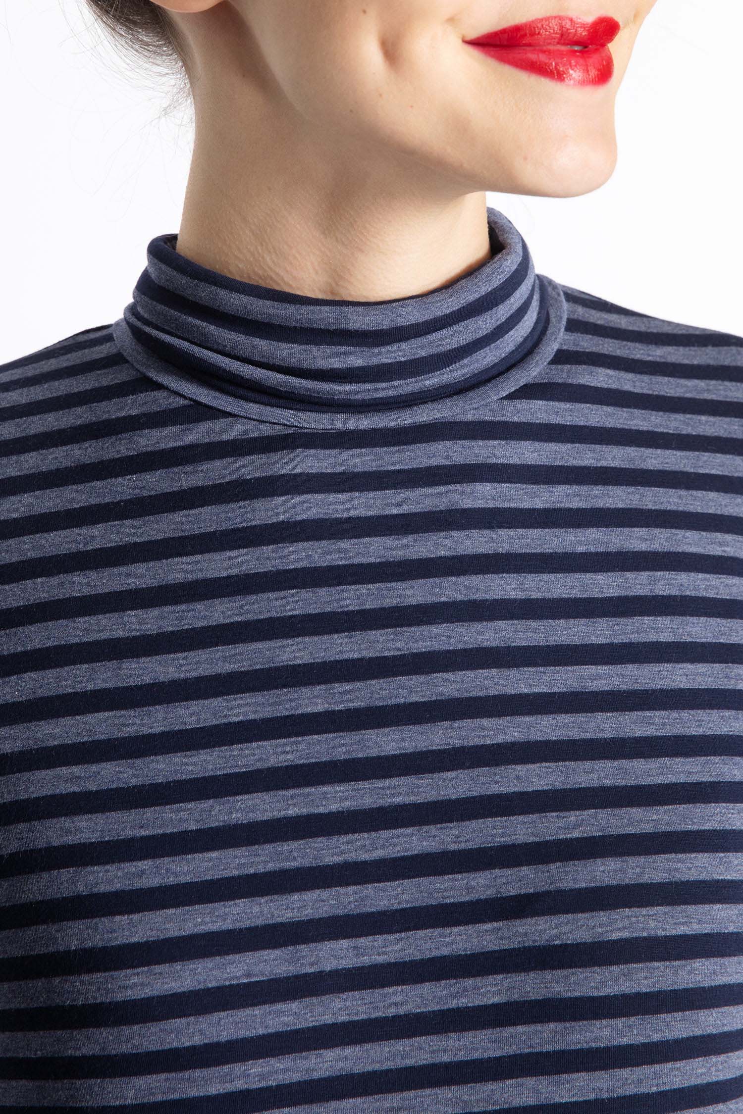 Turtleneck Striped Pullover - Image 4