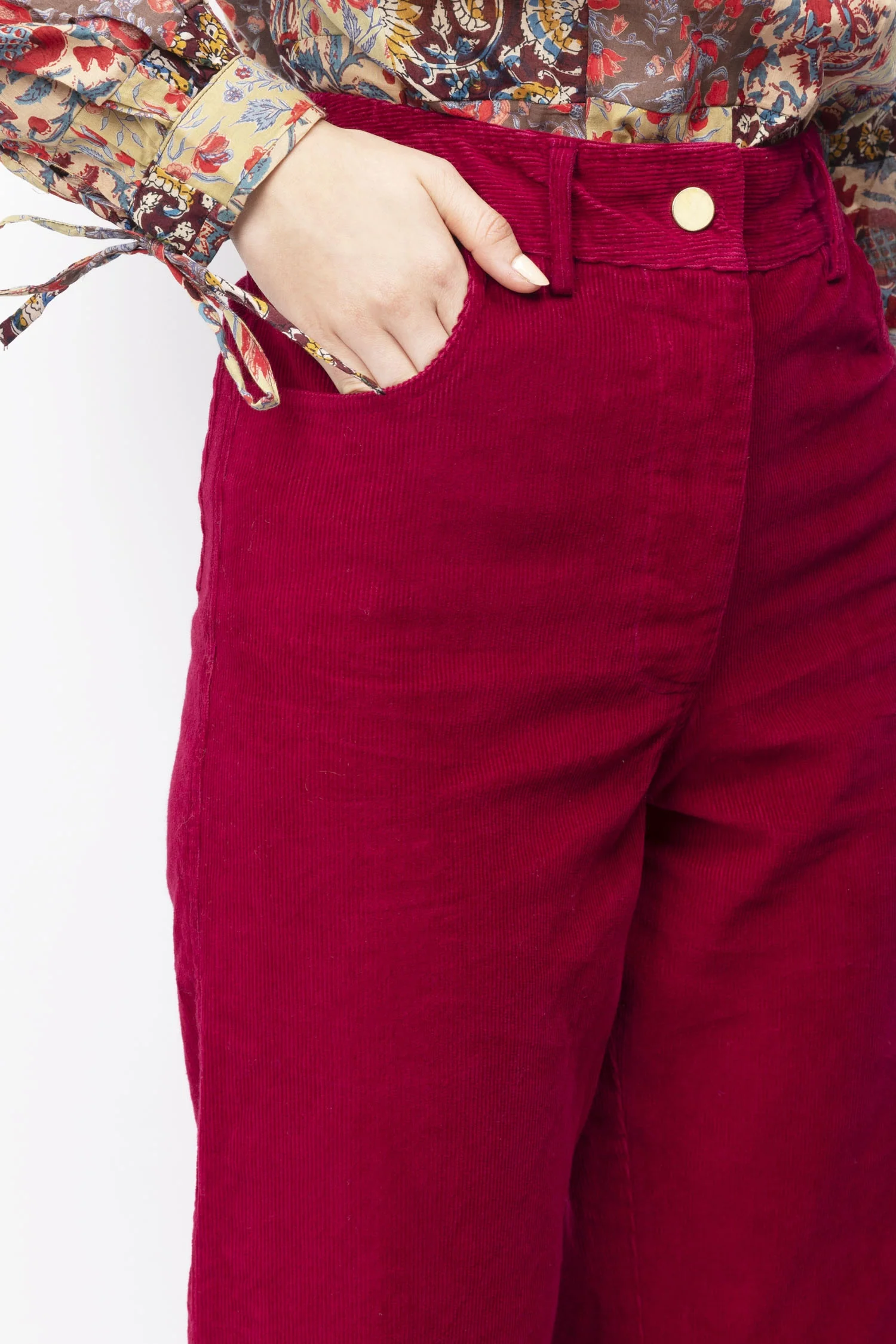 Wide-leg Corduroy Cotton Pants - Image 3